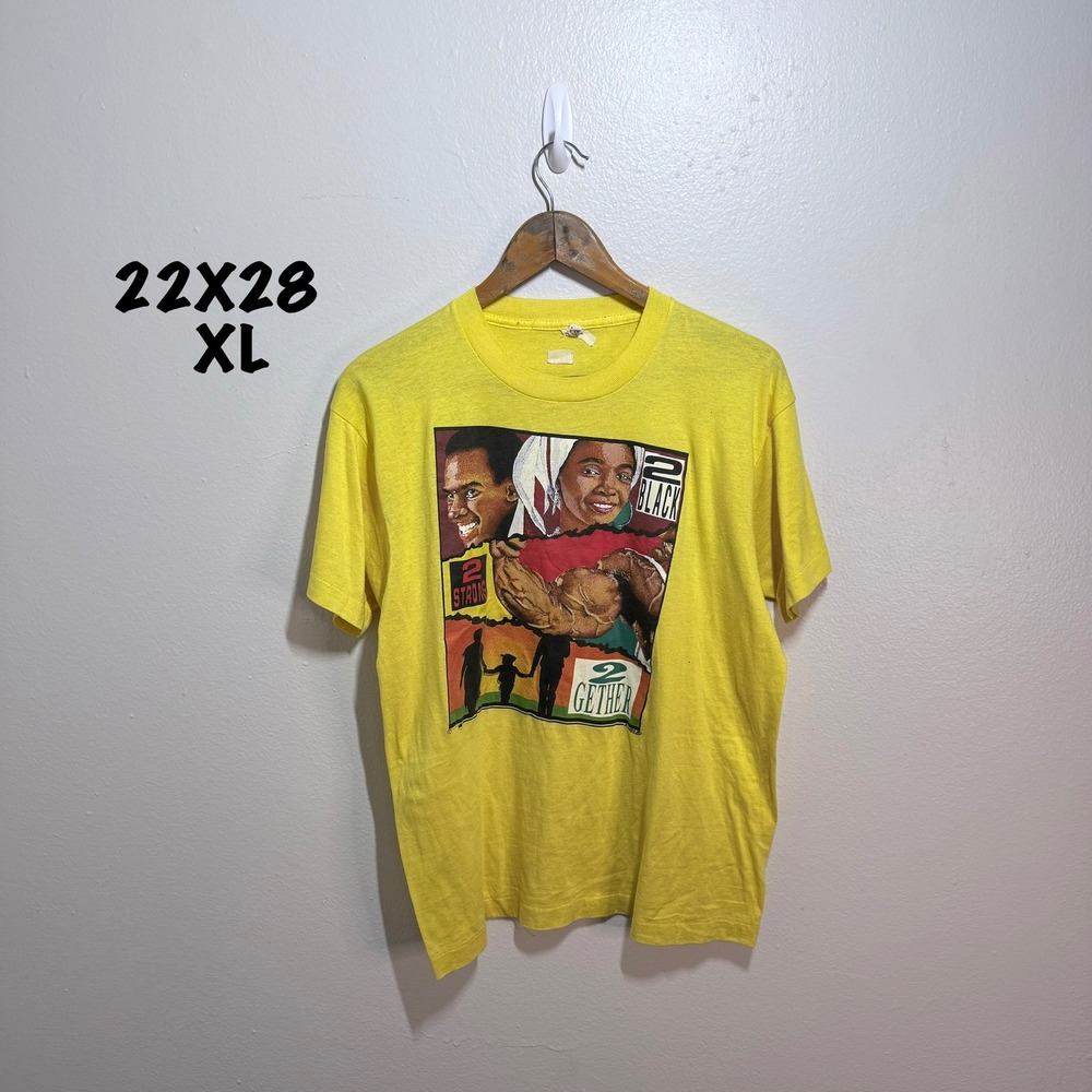 XL 90s black pride tee screen stars tag